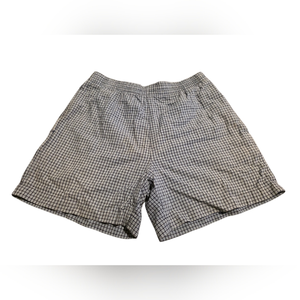 Columbia Plaid 100% Cotton Elastic Waist Shorts Side Pockets Size M EUC